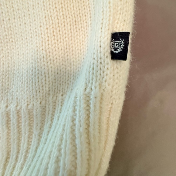NWOT Chaps Y2K Vintage Cream V-Neck Sweater w/ Ribbed Collar Size Large - Picture 7 of 10
